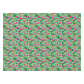 Nappe Motif de fleurs Art Déco - tons verts, fuchsia (Devant (Horizontal))