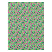 Nappe Motif de fleurs Art Déco - tons verts, fuchsia (Devant)