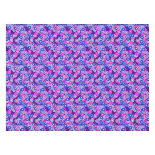 Nappe Motif de fleurs Art Déco - violet, bleu et violet (Devant (Horizontal))