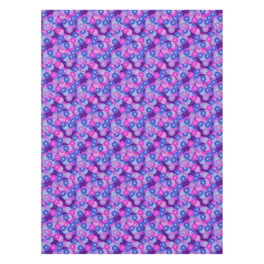 Nappe Motif de fleurs Art Déco - violet, bleu et violet (Devant)