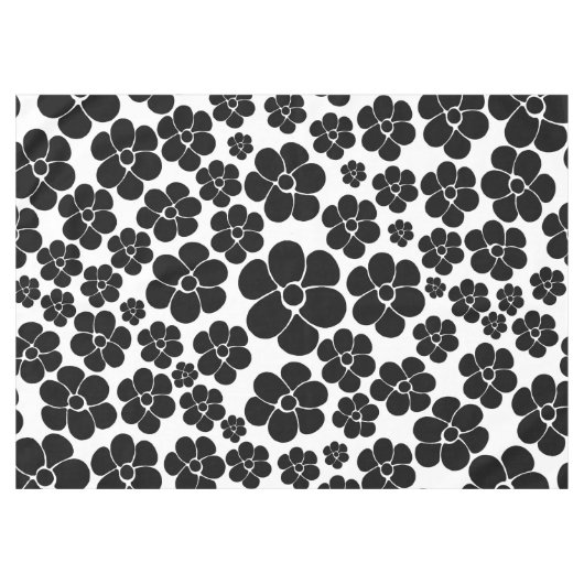 Nappe Motif de fleurs - noir et blanc (Devant (Horizontal))