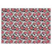 Nappe Motif de fleurs rouge, noire et blanche (Devant (Horizontal))