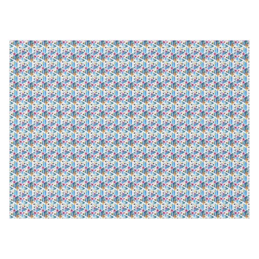 Nappe Motif de fleurs tropical géométrique (Devant (Horizontal))
