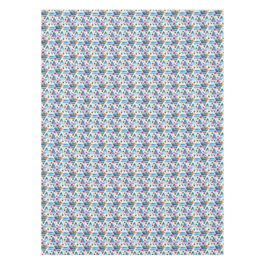 Nappe Motif de fleurs tropical géométrique (Devant)