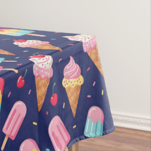 Nappe Motif de glace, sucettes glacées et cerises