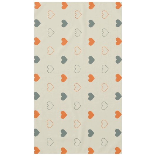Nappe Motif de grille de cœurs orange et vert (Devant)