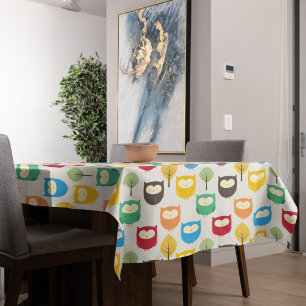 Nappe Motif de hibou multicolore