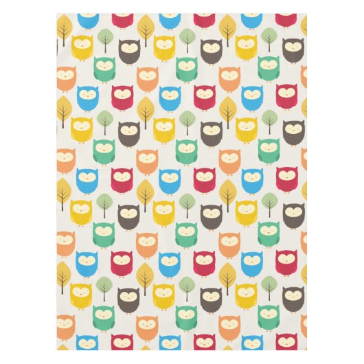 Nappe Motif de hibou multicolore (Devant)