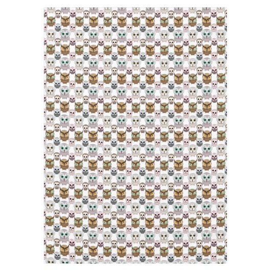 Nappe Motif de hiboux illustrés adorable (Devant)