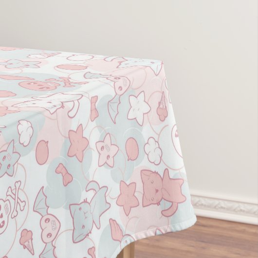 Nappe motif de kawaii avec le griffonnage (In Situ)