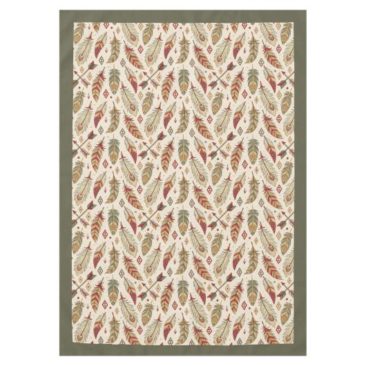Nappe Motif de la flèche en plumes rustique Tribal Table (Devant)