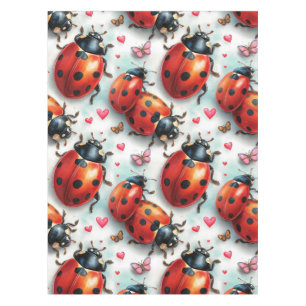 Nappe Motif de la Saint-Valentin avec coccinelles et amo
