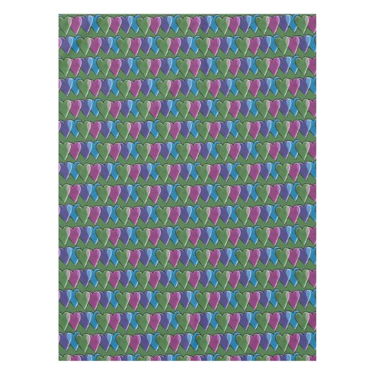 Nappe Motif de la Saint-Valentin Rétro Cœurs (Devant)