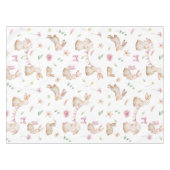 Nappe Motif de lapin rose de Pâques vintage (Devant (Horizontal))