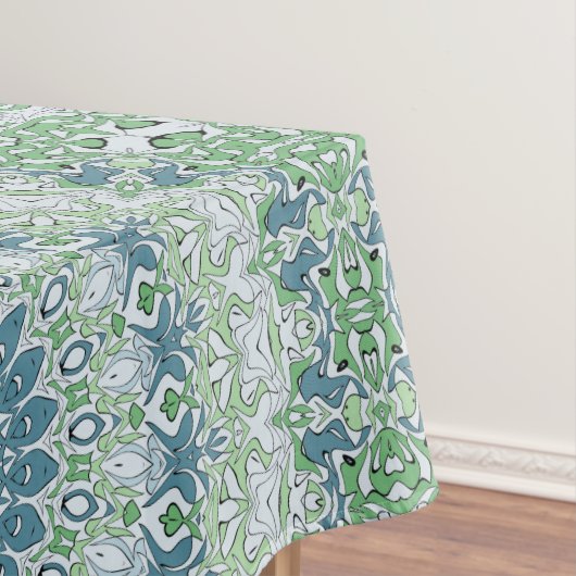 Nappe Motif de mandala côtier bleu et vert de mer (In Situ)