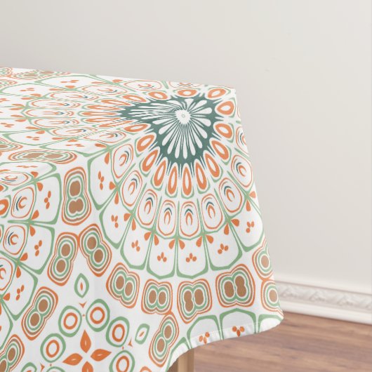 Nappe Motif de mandala moderne orange et vert (In Situ)