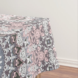 Nappe Motif de mandala rose gris et blanc