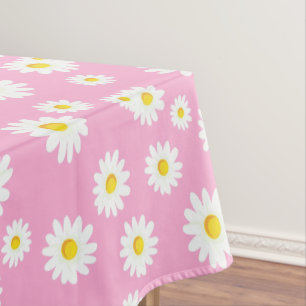 Nappe Motif de marguerites de printemps de Boho rose