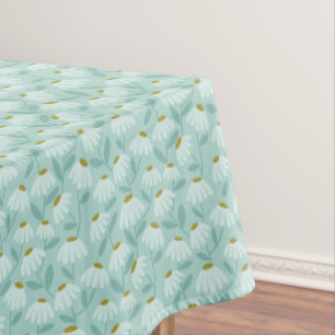 Nappe Motif de marguerites florales bleu sarcelle et ver