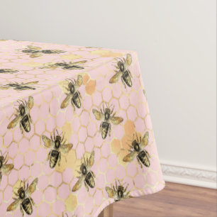 Nappe Motif de nid d'abeilles vintage rose or