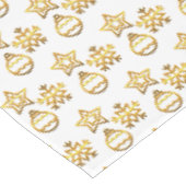 Nappe Motif de Noël doré élégant sur fond blanc (Angle)