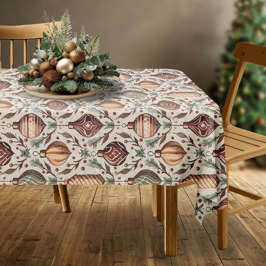 Nappe Motif de Noël Earth Tones #12 ID1009