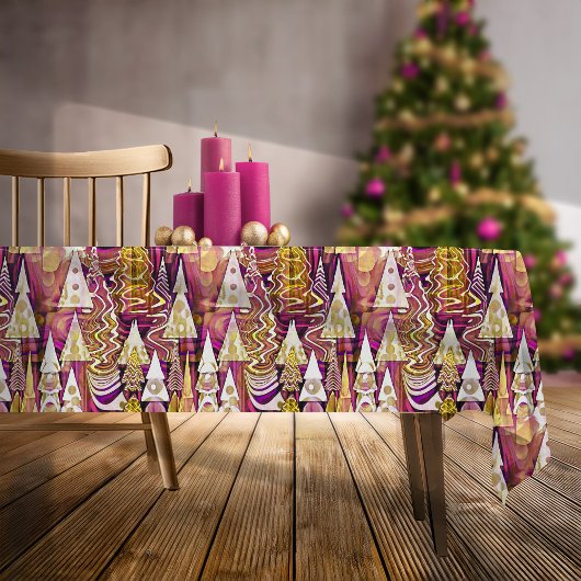 Nappe Motif de Noël Magenta Gold#25 ID1009