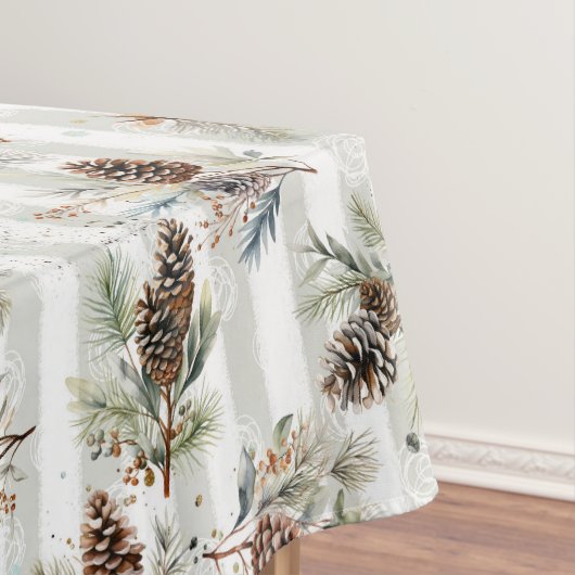 Nappe Motif de Noël rustique boho pinède maison de ferme (In Situ)