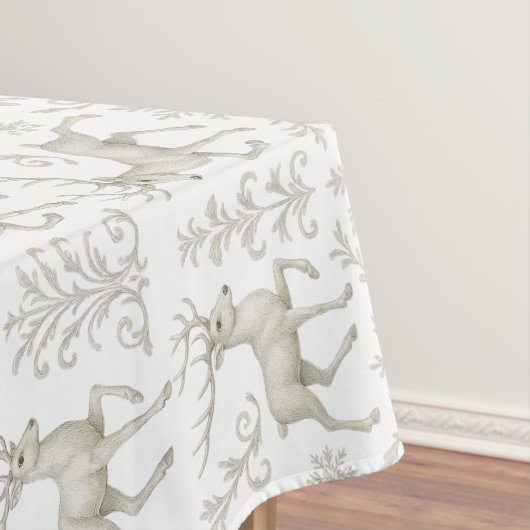 Nappe Motif de Noël rustique moderne argent/blanc (In Situ)