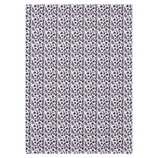 Nappe Motif de notes musicales et de coeurs déformés (Devant)