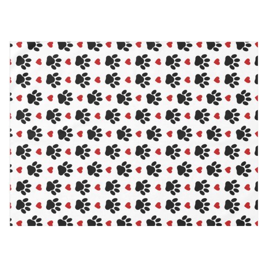 Nappe Motif De Pâtes, Pâtes De Chien, Pâtes Noires, Coeu (Devant (Horizontal))