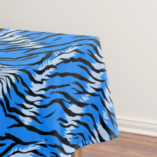 Nappe Motif de peau d'animal Tigre Bleu 