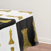 Nappe Motif de pièces d'échecs d'échiquier et d'or (In Situ)