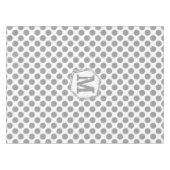 Nappe Motif de point Polka gris monogramme personnalisé (Devant (Horizontal))