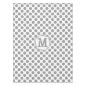 Nappe Motif de point Polka gris monogramme personnalisé (Devant)