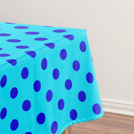 Nappe Motif de points polka bleus sur fond cyan