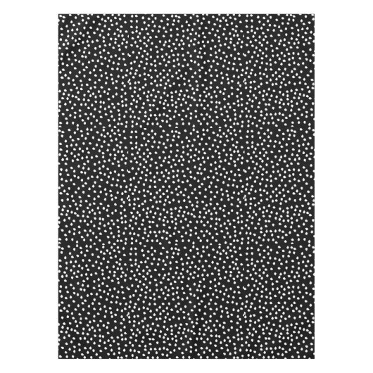 Nappe Motif de points Random Polka moderne noir et blanc (Devant)