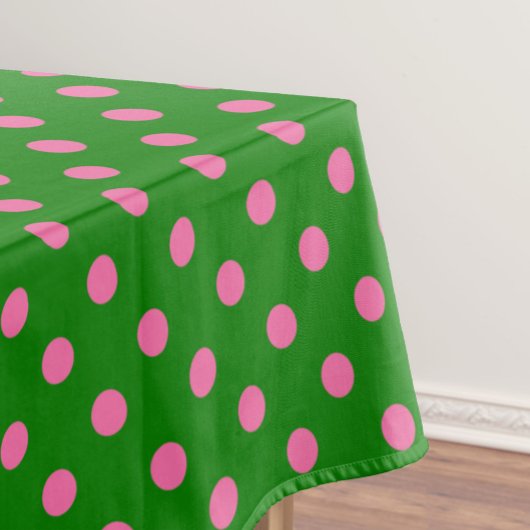 Nappe Motif de pois roses sur fond vert