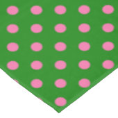 Nappe Motif de pois roses sur fond vert (Angle)