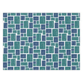 Nappe Motif de poisson bleu vert vintage (Devant (Horizontal))