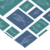 Nappe Motif de poisson bleu vert vintage (Angle)