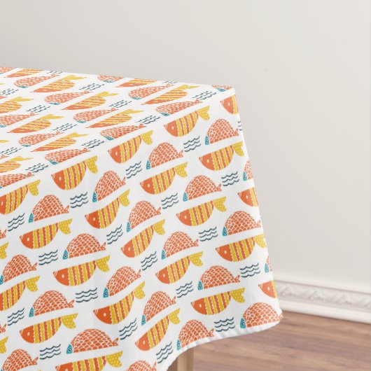 Nappe Motif de poissons de natation d'art populaire (In Situ)