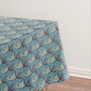 Nappe Motif de poissons de point de polka