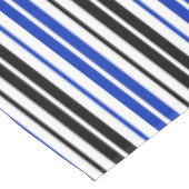 Nappe Motif de rayures blanches noires bleues  (Angle)