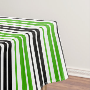 Nappe Motif de rayures vert noir blanc 