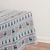 Nappe Motif de rennes de Noël bleu brun (In Situ)