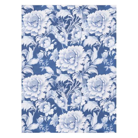 Nappe Motif de rose blanc/bleu pâle (Devant)