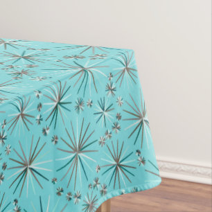 Nappe Motif de Spoutnik de la moitié du siècle, bleu d