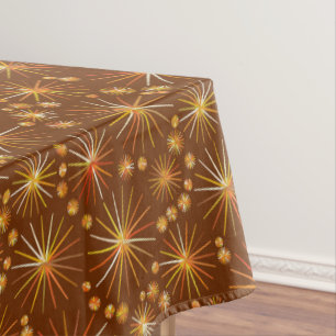 Nappe Motif de Spoutnik de la moitié du siècle, brun