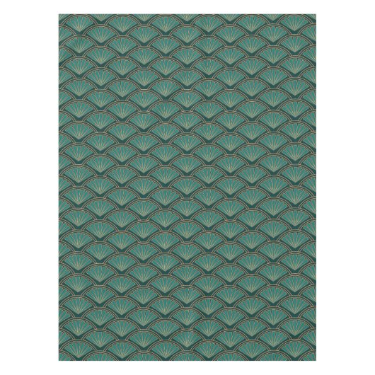 Nappe Motif de style Art déco en vert turquoise (Devant)